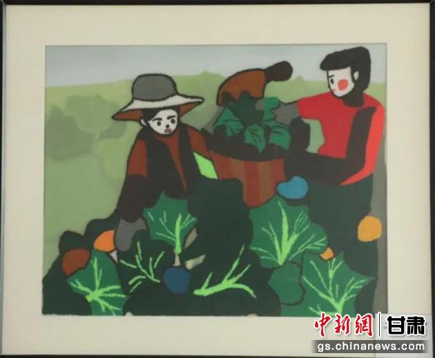 皋蘭縣高原夏菜項(xiàng)目幫助當(dāng)?shù)貗D女增收致富。刺繡 黃淑娟 繡稿 趙海科