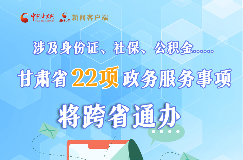 圖解丨明確了！甘肅省新增22項(xiàng)政務(wù)服務(wù)“跨省通辦”事項(xiàng)