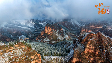 雪后天祝 丹霞別樣美