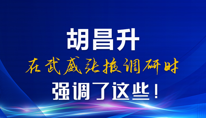 圖解|胡昌升在武威張掖調(diào)研時(shí)強(qiáng)調(diào)了這些！
